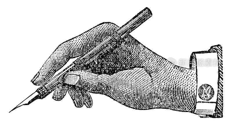 手持钢笔- 19世纪